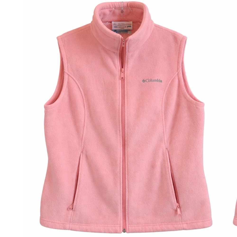 Columbia‎ Benton Springs Fleece Vest Womens XL Pink Full Zip Sleeveless Jacket